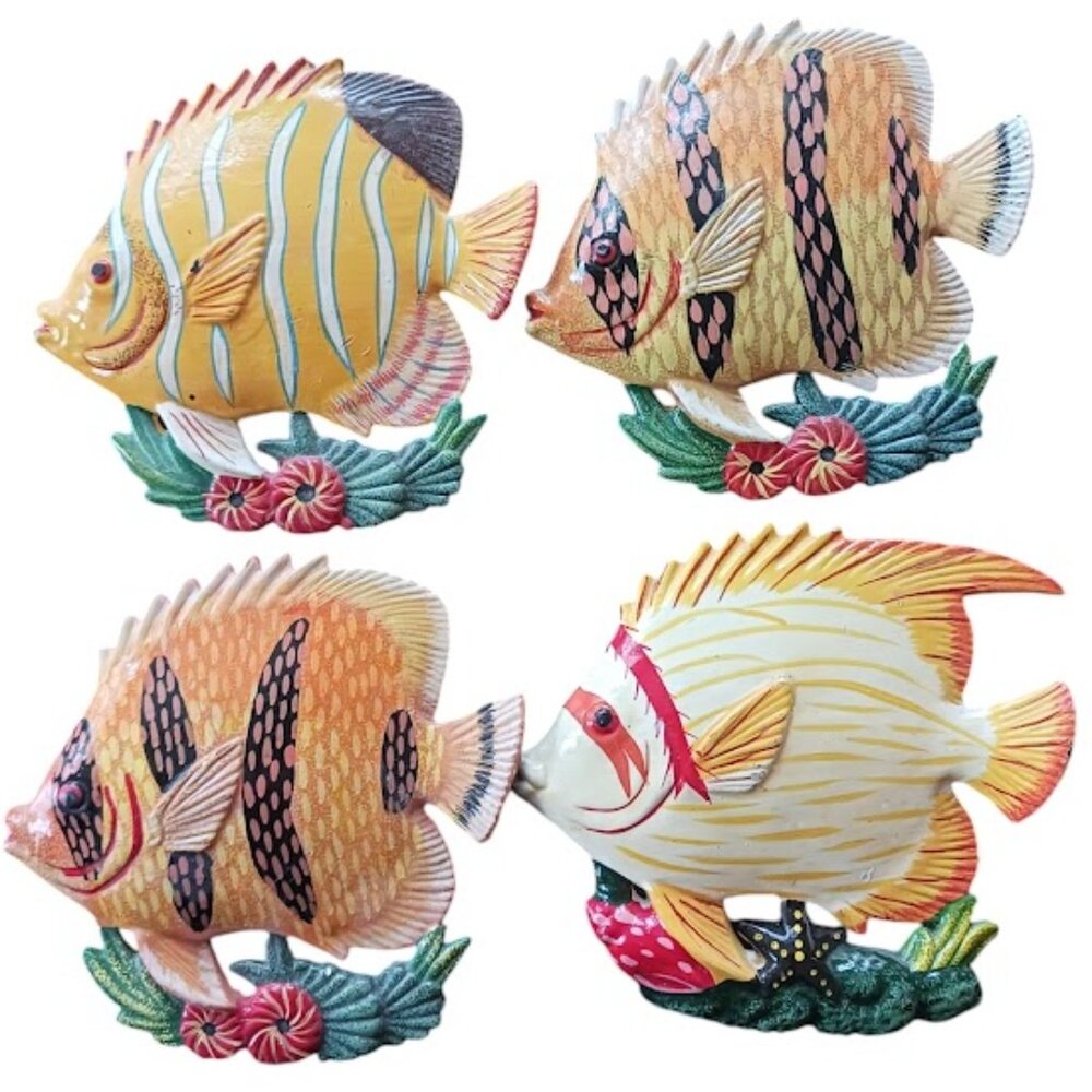 Tropical Angel Fish Set of Four Figurines/Decor